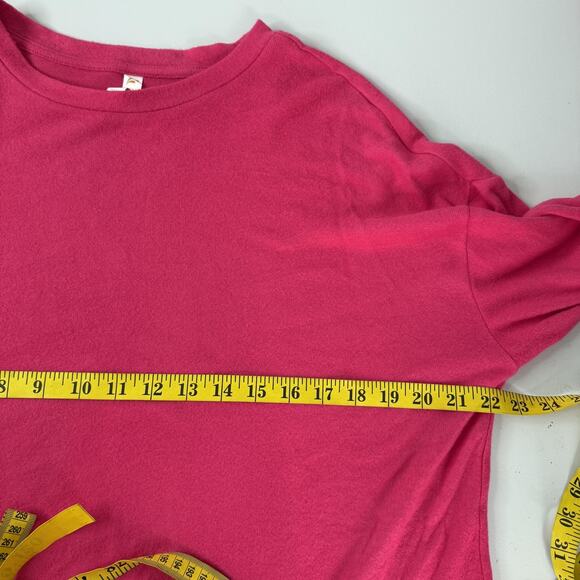 Fornia Shirt Womens Large Pink Long Sleeve Drop Shoulder Boxy Relaxed Fit SOFT - Picture 6 of 8